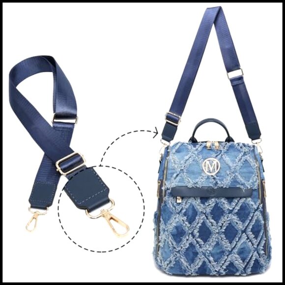 Distressed Denim Backpack Purse Anti-Theft Rucksack Travel College Shoulder Bag main image 4